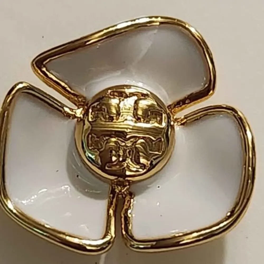 Tory Burch Goldtone Flower Earrings NEW
